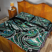 Maori Matariki - Manaia Quilt Bed Set Emerald Paua Shell LT7 - Polynesian Pride