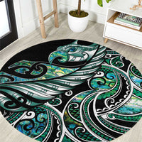 Maori Matariki - Manaia Round Carpet Emerald Paua Shell LT7 Green - Polynesian Pride