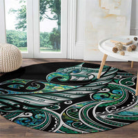 Maori Matariki - Manaia Round Carpet Emerald Paua Shell LT7 - Polynesian Pride