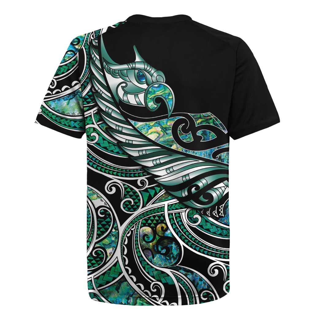 Maori Matariki - Manaia Rugby Jersey Emerald Paua Shell LT7 - Polynesian Pride