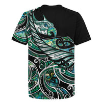 Maori Matariki - Manaia Rugby Jersey Emerald Paua Shell LT7 - Polynesian Pride