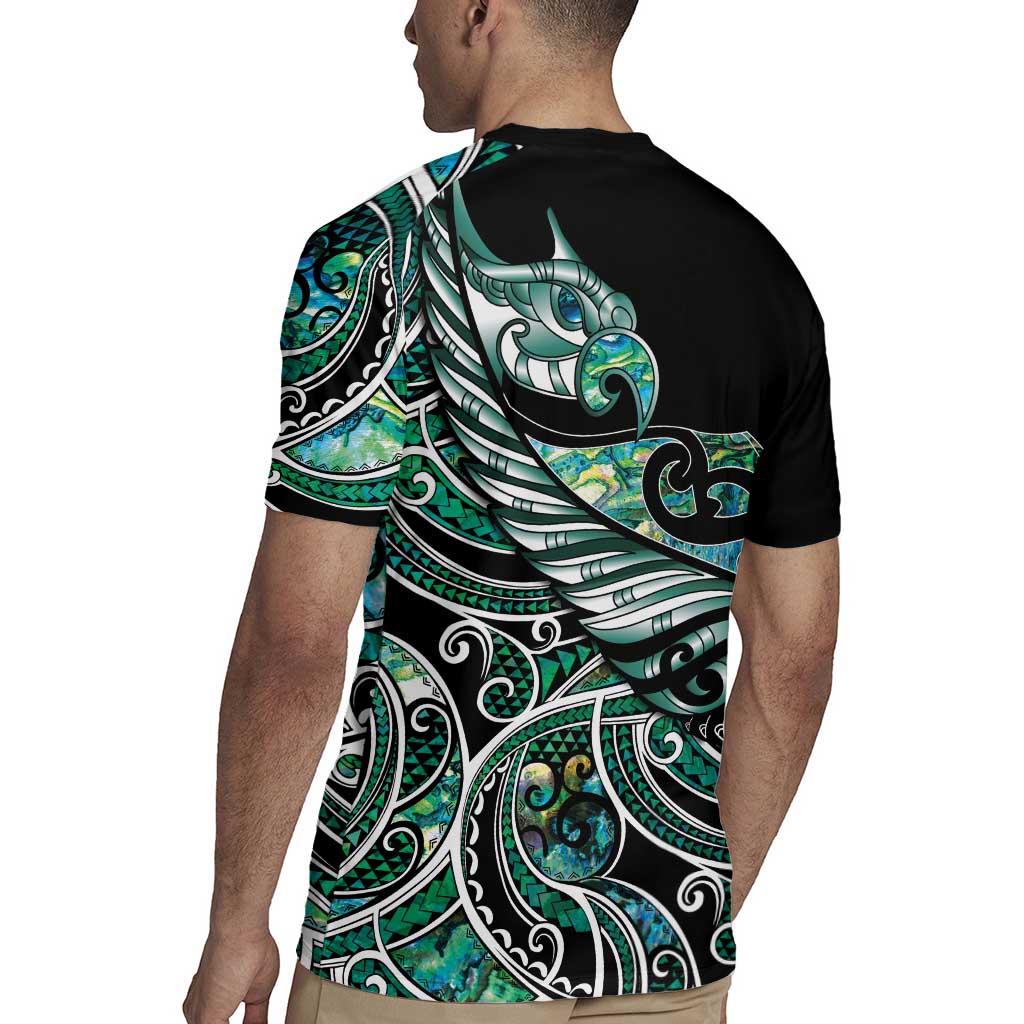 Maori Matariki - Manaia Rugby Jersey Emerald Paua Shell LT7 - Polynesian Pride