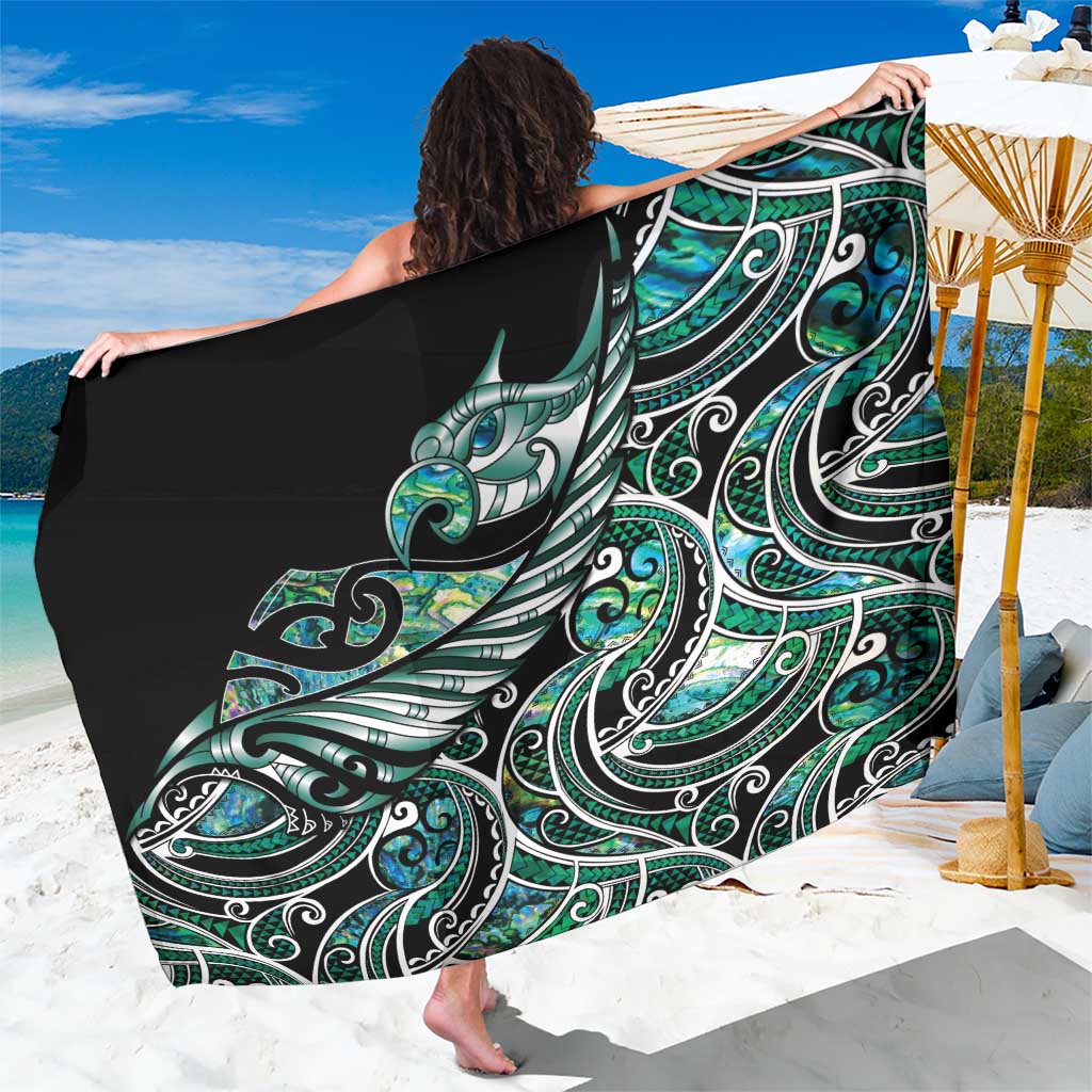 Maori Matariki - Manaia Sarong Emerald Paua Shell LT7 One Size 44 x 66 inches Green - Polynesian Pride