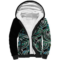 Maori Matariki - Manaia Sherpa Hoodie Emerald Paua Shell LT7 Unisex Green - Polynesian Pride