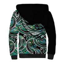 Maori Matariki - Manaia Sherpa Hoodie Emerald Paua Shell LT7 - Polynesian Pride