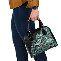 Maori Matariki - Manaia Shoulder Handbag Emerald Paua Shell LT7 - Polynesian Pride