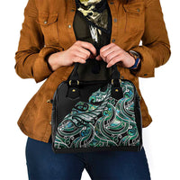 Maori Matariki - Manaia Shoulder Handbag Emerald Paua Shell LT7 - Polynesian Pride
