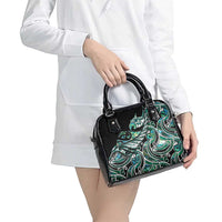 Maori Matariki - Manaia Shoulder Handbag Emerald Paua Shell LT7 - Polynesian Pride