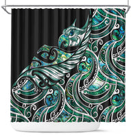 Maori Matariki - Manaia Shower Curtain Emerald Paua Shell