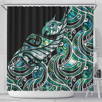 Maori Matariki - Manaia Shower Curtain Emerald Paua Shell