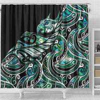 Maori Matariki - Manaia Shower Curtain Emerald Paua Shell