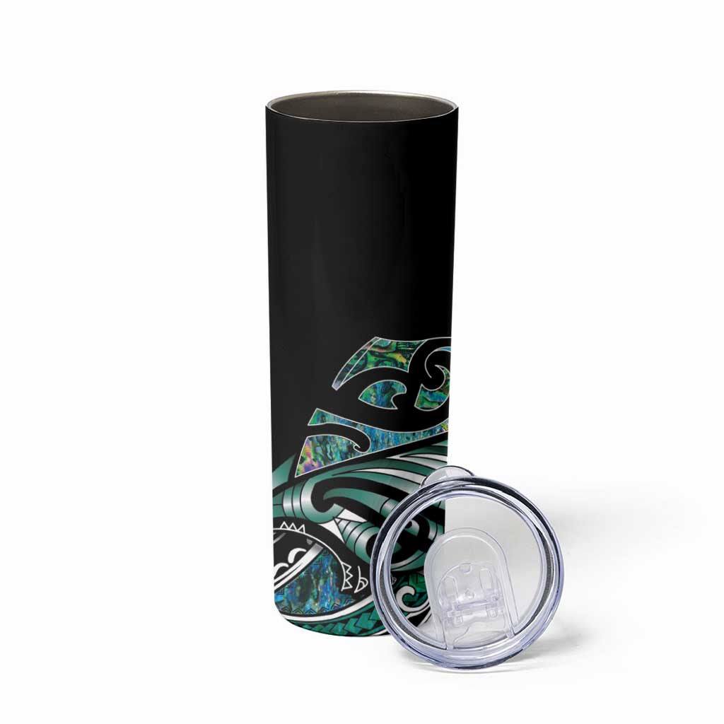 Maori Matariki - Manaia Skinny Tumbler Emerald Paua Shell LT7 - Polynesian Pride