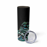 Maori Matariki - Manaia Skinny Tumbler Emerald Paua Shell LT7 - Polynesian Pride