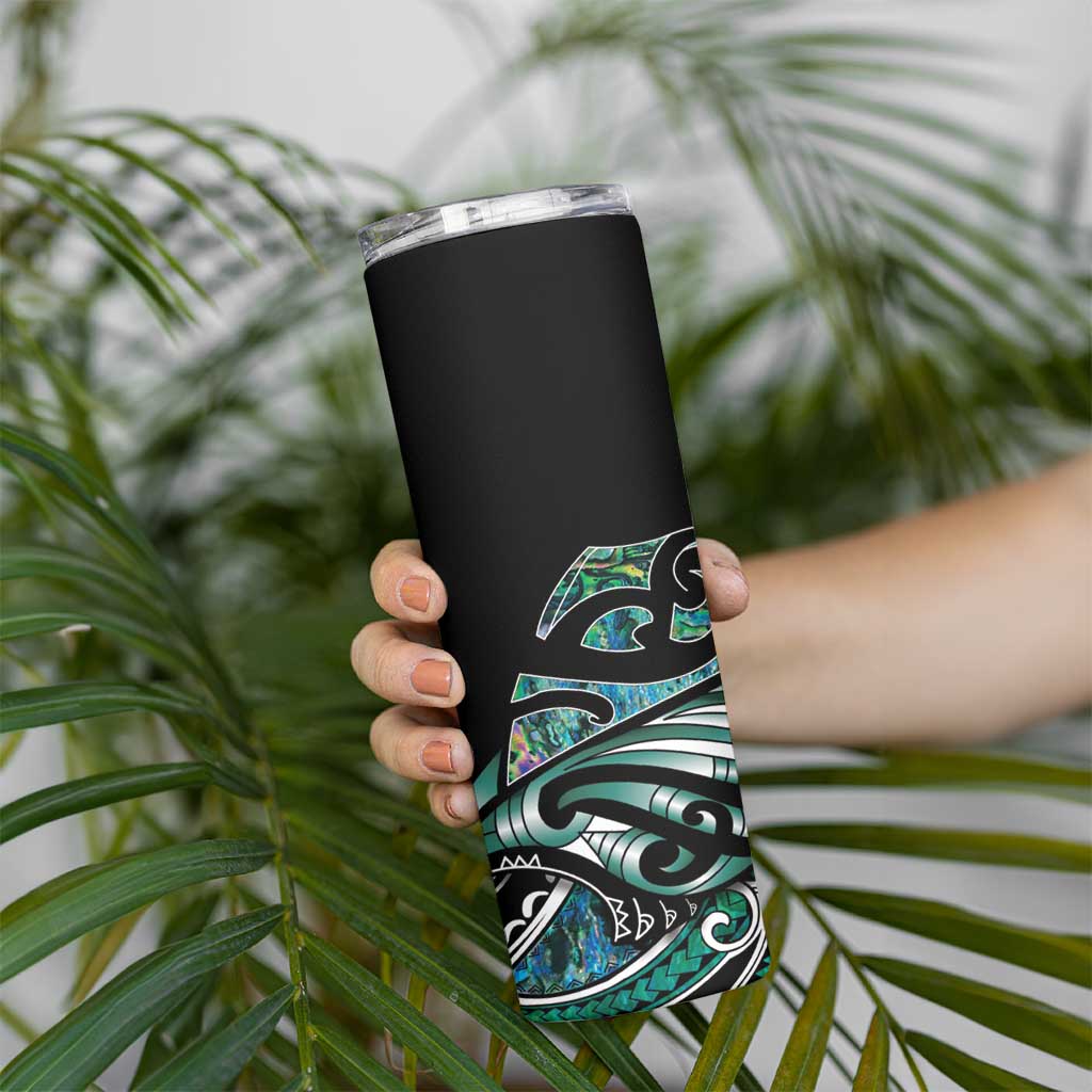 Maori Matariki - Manaia Skinny Tumbler Emerald Paua Shell LT7 - Polynesian Pride