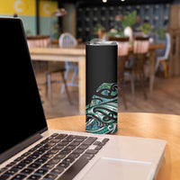 Maori Matariki - Manaia Skinny Tumbler Emerald Paua Shell LT7 - Polynesian Pride
