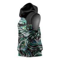 Maori Matariki - Manaia Sleeveless Hoodie Emerald Paua Shell LT7 - Polynesian Pride