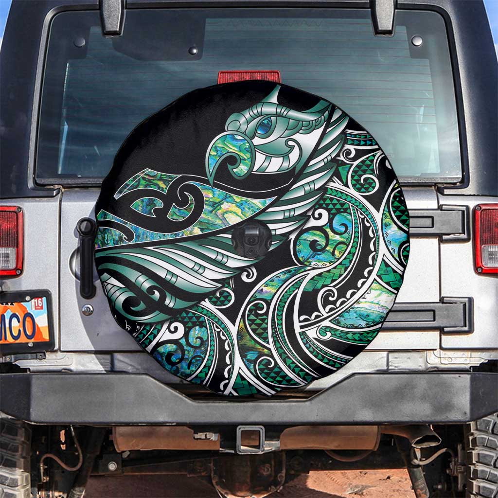 Maori Matariki - Manaia Spare Tire Cover Emerald Paua Shell LT7 Green - Polynesian Pride