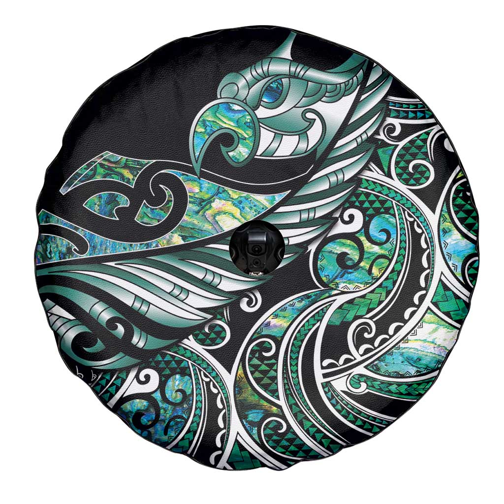 Maori Matariki - Manaia Spare Tire Cover Emerald Paua Shell LT7 - Polynesian Pride