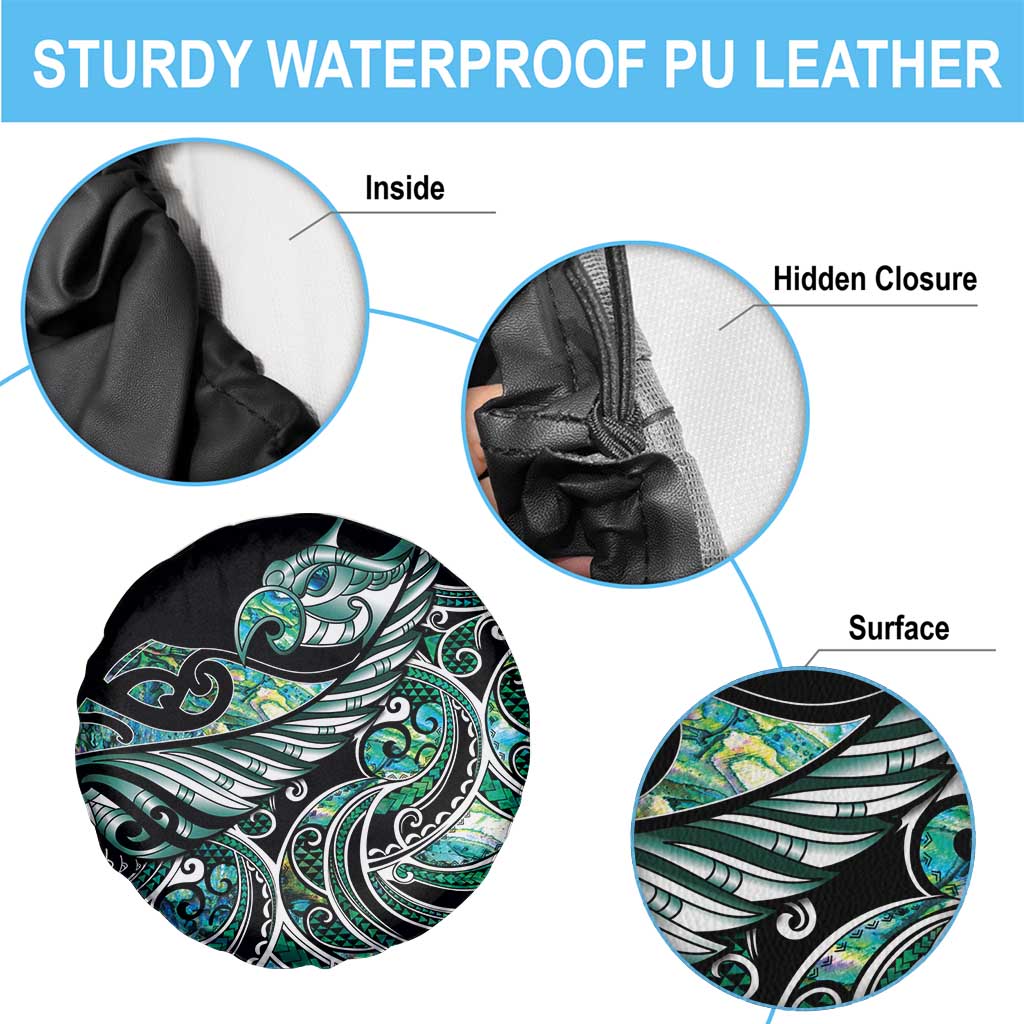 Maori Matariki - Manaia Spare Tire Cover Emerald Paua Shell LT7 - Polynesian Pride