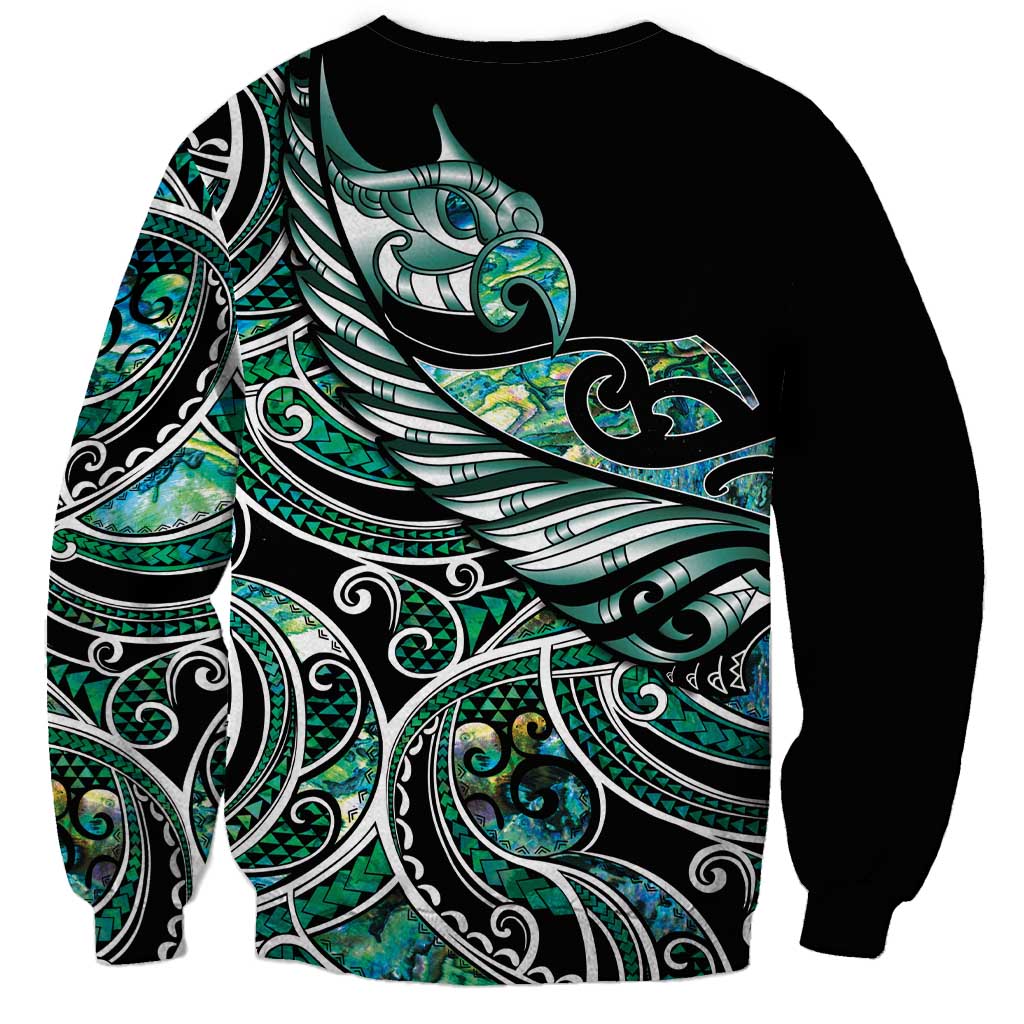 Maori Matariki - Manaia Sweatshirt Emerald Paua Shell LT7 - Polynesian Pride