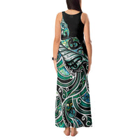 Maori Matariki - Manaia Tank Maxi Dress Emerald Paua Shell LT7 - Polynesian Pride