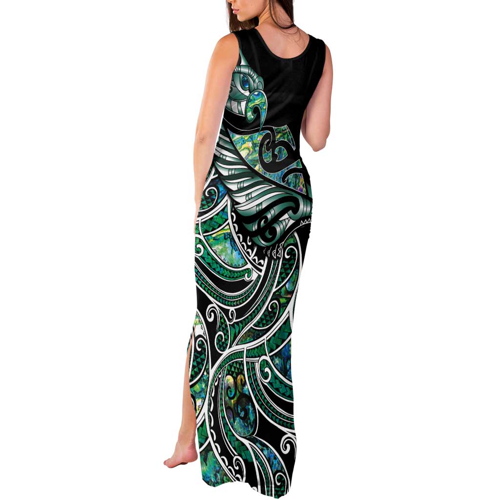 Maori Matariki - Manaia Tank Maxi Dress Emerald Paua Shell LT7 - Polynesian Pride
