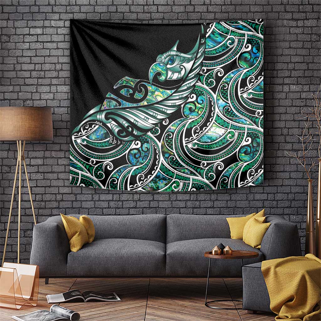 Maori Matariki - Manaia Tapestry Emerald Paua Shell LT7 Green - Polynesian Pride