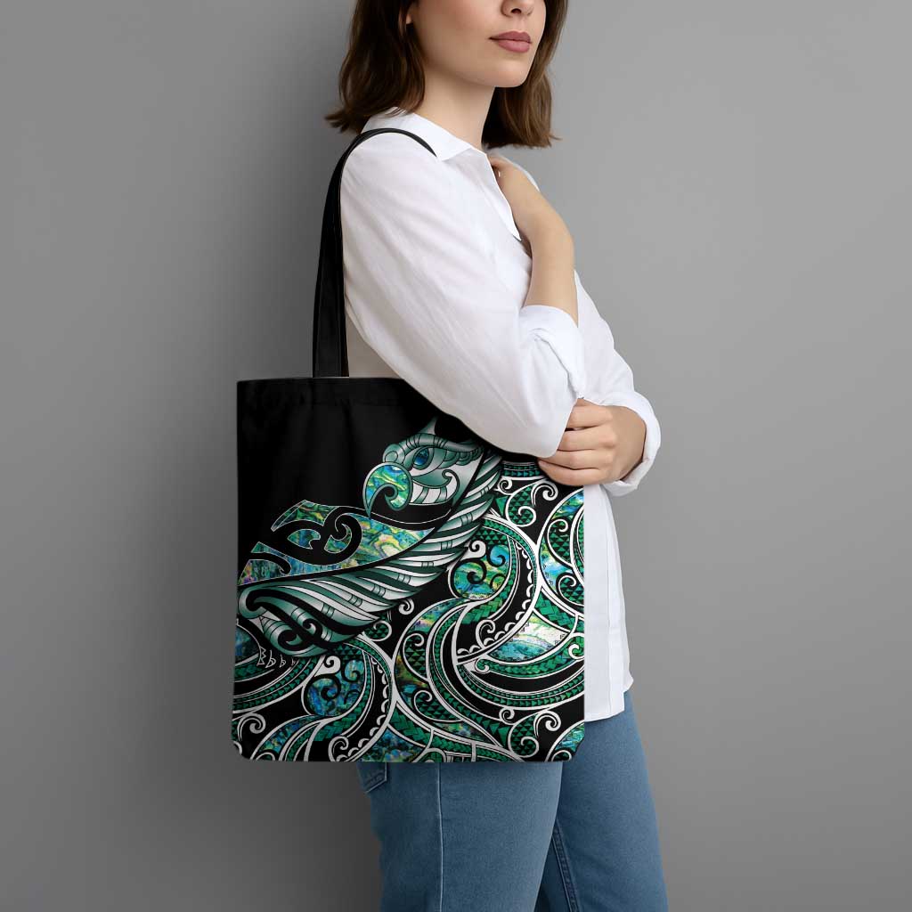Maori Matariki - Manaia Tote Bag Emerald Paua Shell LT7 - Polynesian Pride
