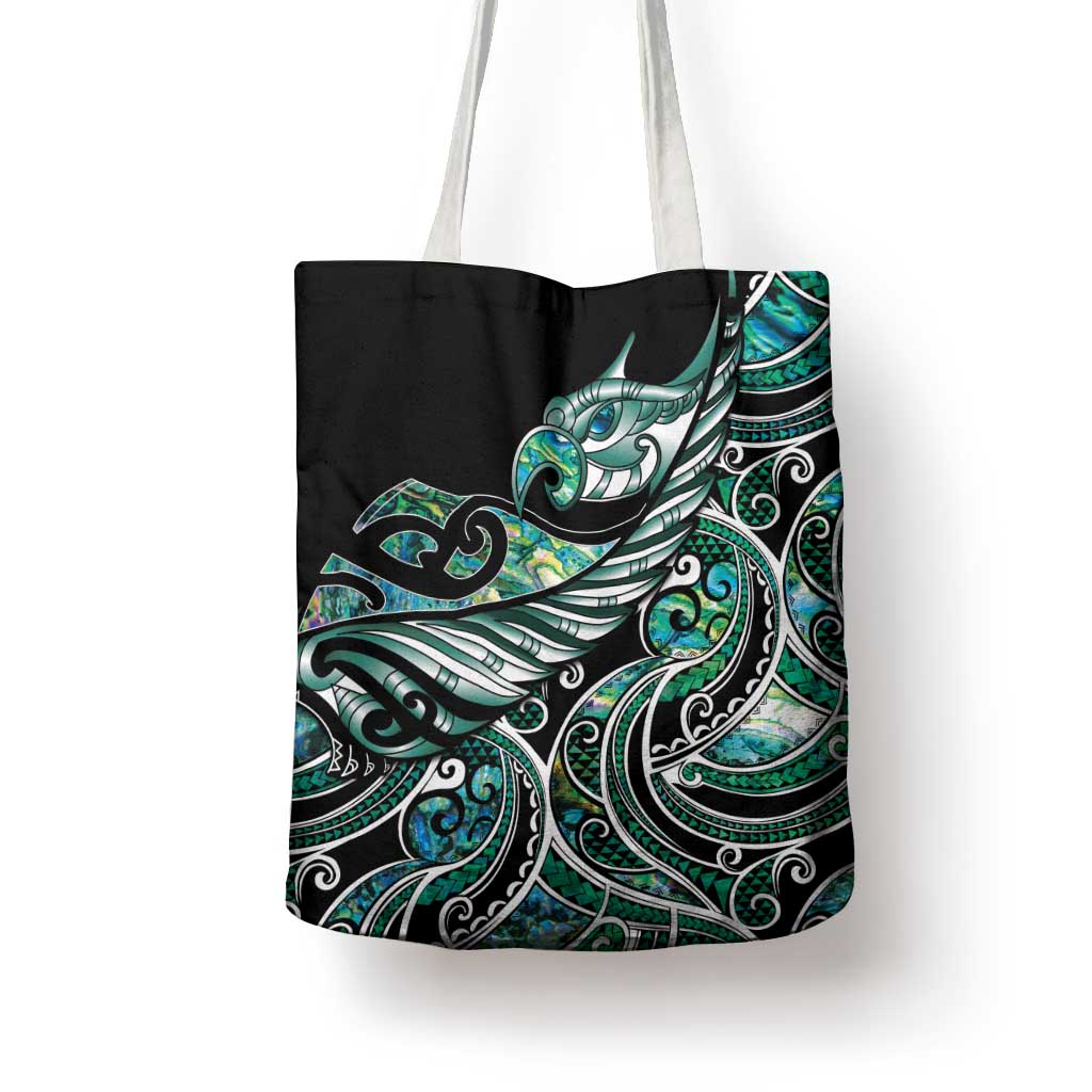 Maori Matariki - Manaia Tote Bag Emerald Paua Shell LT7 - Polynesian Pride