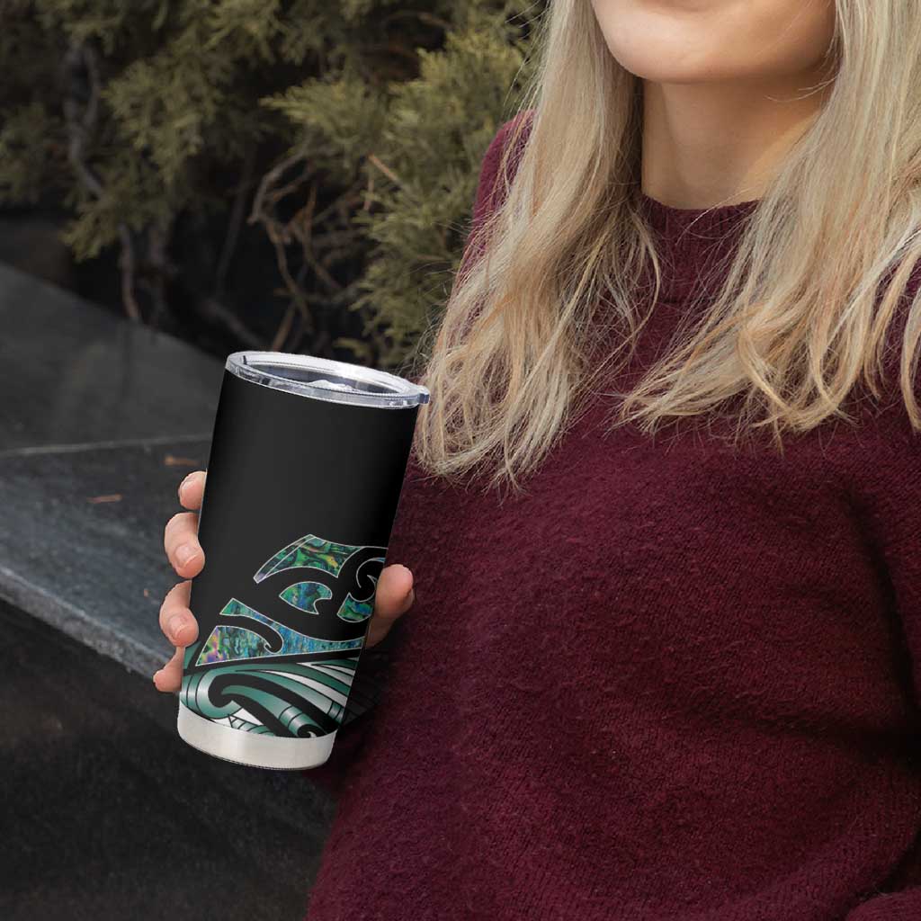 Maori Matariki - Manaia Tumbler Cup Emerald Paua Shell LT7 - Polynesian Pride