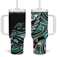 Maori Matariki - Manaia Tumbler With Handle Emerald Paua Shell