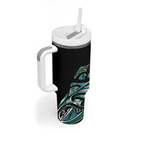 Maori Matariki - Manaia Tumbler With Handle Emerald Paua Shell