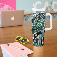 Maori Matariki - Manaia Tumbler With Handle Emerald Paua Shell