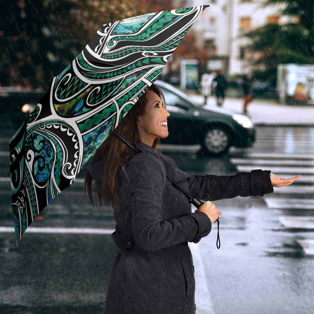 Maori Matariki - Manaia Umbrella Emerald Paua Shell LT7 - Polynesian Pride