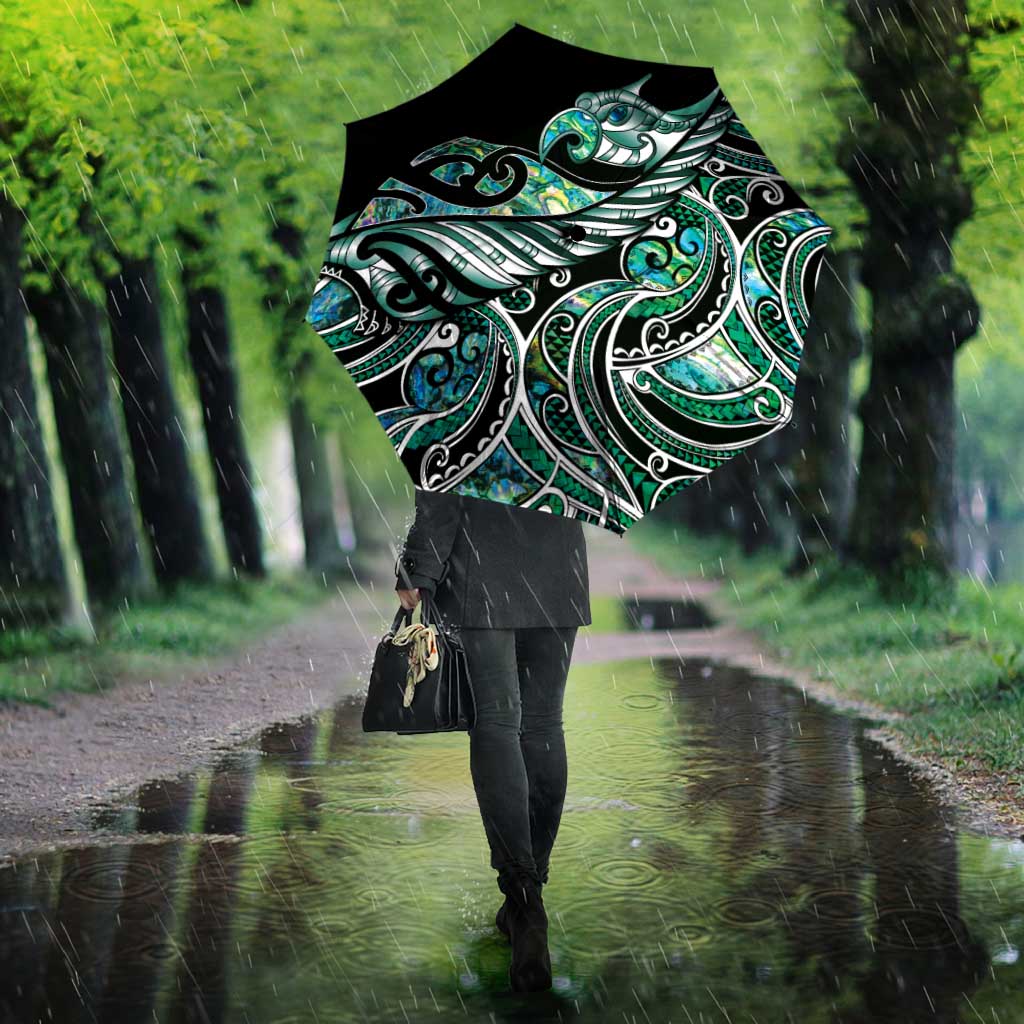 Maori Matariki - Manaia Umbrella Emerald Paua Shell LT7 - Polynesian Pride