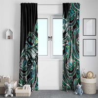 Maori Matariki - Manaia Window Curtain Emerald Paua Shell LT7 - Polynesian Pride