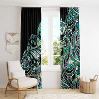 Maori Matariki - Manaia Window Curtain Emerald Paua Shell LT7 - Polynesian Pride