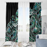 Maori Matariki - Manaia Window Curtain Emerald Paua Shell LT7 - Polynesian Pride