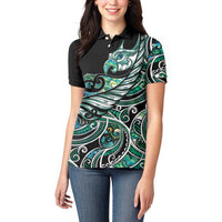 Maori Matariki - Manaia Women Polo Shirt Emerald Paua Shell LT7 - Polynesian Pride