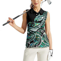 Maori Matariki - Manaia Women Sleeveless Polo Shirt Emerald Paua Shell
