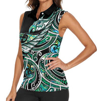 Maori Matariki - Manaia Women Sleeveless Polo Shirt Emerald Paua Shell