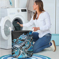 Maori Matariki - Manaia Laundry Basket Galaxy Blue Paua Shell LT7 - Polynesian Pride
