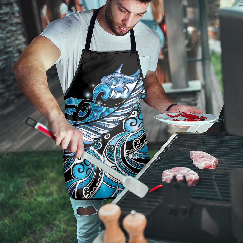 Maori Matariki - Manaia Apron Galaxy Blue Paua Shell