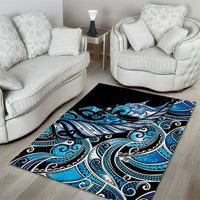 Maori Matariki - Manaia Area Rug Galaxy Blue Paua Shell LT7 - Polynesian Pride