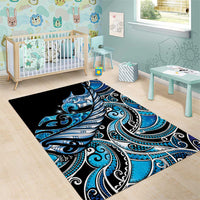Maori Matariki - Manaia Area Rug Galaxy Blue Paua Shell LT7 - Polynesian Pride
