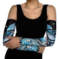 Maori Matariki - Manaia Arm Sleeves Galaxy Blue Paua Shell LT7 - Polynesian Pride