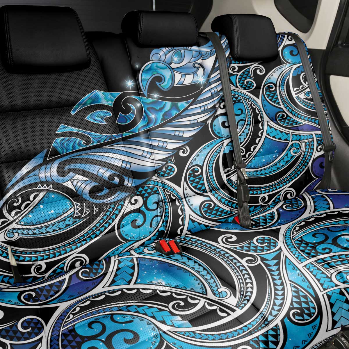 Maori Matariki - Manaia Back Car Seat Cover Galaxy Blue Paua Shell LT7 - Polynesian Pride