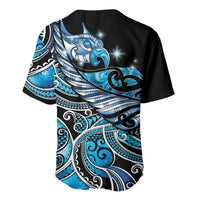 Maori Matariki - Manaia Baseball Jersey Galaxy Blue Paua Shell LT7 - Polynesian Pride