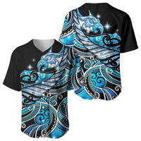 Maori Matariki - Manaia Baseball Jersey Galaxy Blue Paua Shell LT7 - Polynesian Pride