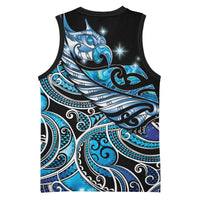 Maori Matariki - Manaia Basketball Jersey Galaxy Blue Paua Shell LT7 - Polynesian Pride